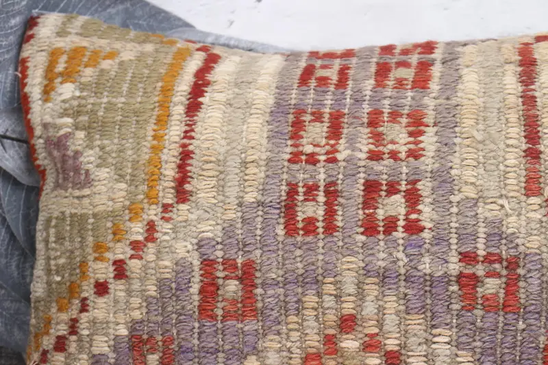 Ethnical Kilim Rug Pillow, Couch Pillow Sham, 12x20 Red Cushion Case, Vintage Kilim Throw Pillow, Cushion Cover, Gift Pillow - 2