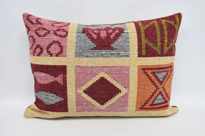 Holiday Decor Turkish Antique Pillowcase, 20x28 inch Contemporary Geometric Red Cushion Cover - 1