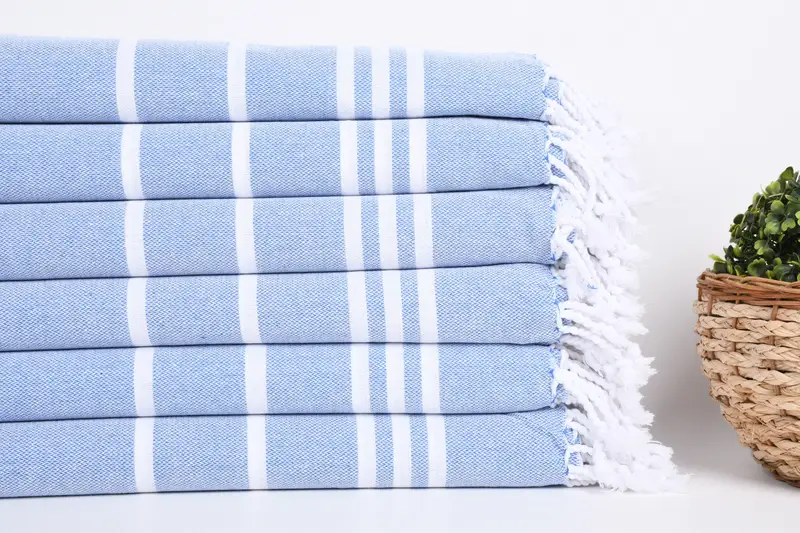 Absorbent towel, Turkish hand towel, Turkish bath towel, Embroidered Beach Towel, Turkish Towel Set, 70x40 Cotton Striped Towel, Gift For Coworker - 2
