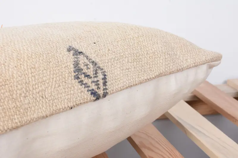 Ethnical Kilim Rug Pillow, Cushion Cover, Pillow for Couch, Interior Designer Pillow, Turkish Corner Cushion Cover, 12x24 Beige Pillow Case - 7
