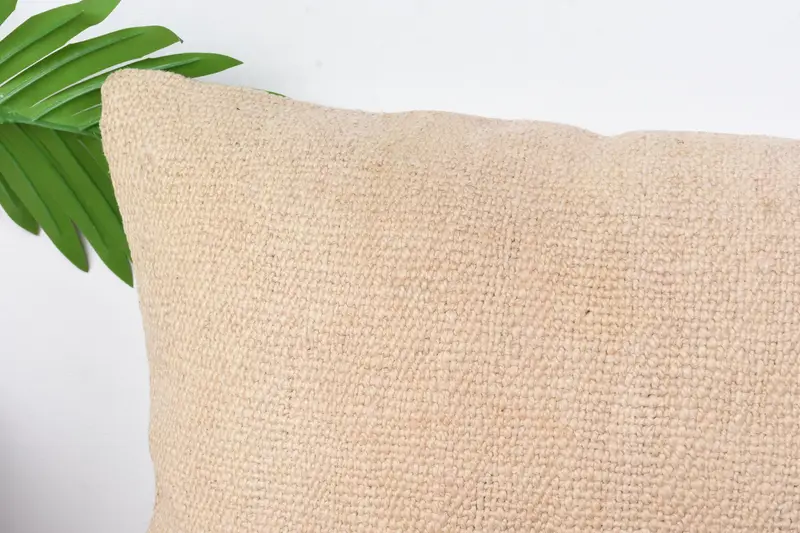 Ethnical Kilim Rug Pillow, Cushion Cover, Pillow for Couch, Interior Designer Pillow, Turkish Corner Cushion Cover, 12x24 Beige Pillow Case - 2