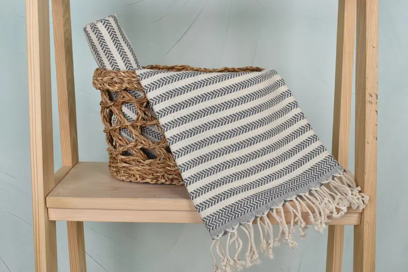 Monogram Kitchen Towel, Gift For Him, Turkish Tea Towel, 40x18 Cotton Chevron Towel, Monogrammed Hand Towel, Monogram Towels, Welcome Wedding Gift - 4