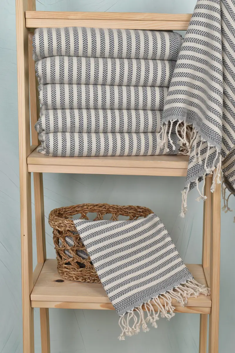 Monogram Kitchen Towel, Gift For Him, Turkish Tea Towel, 40x18 Cotton Chevron Towel, Monogrammed Hand Towel, Monogram Towels, Welcome Wedding Gift - 3