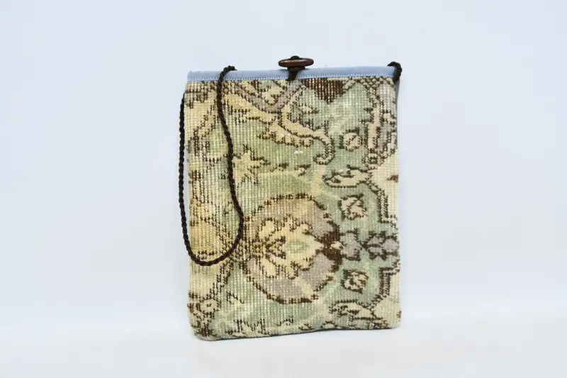 調節可能なストラップキリムバッグ、ウールヴィンテージモチーフクロスボディバッグ