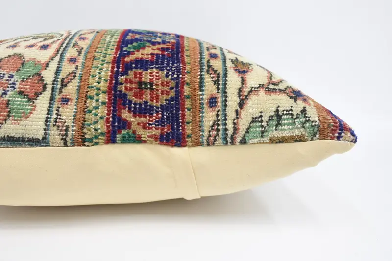 Pillow for Sofa, 24x24 Blue Cushion, Art Deco Pillow Case, Yoga Cushion, Antique Pillows, Kilim Pillow, Anatolian Pillow Cover, Cushion Case - 5