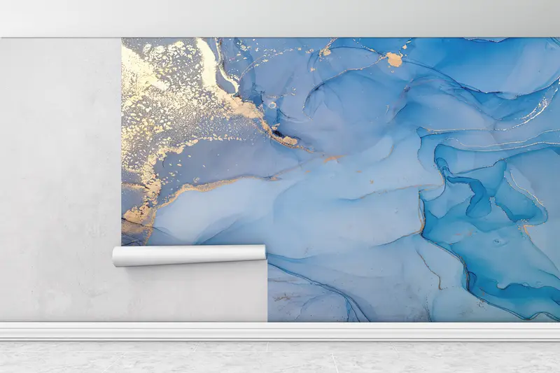 Alcohol Ink Wall Mural, Custom Wall Paper, Gold Marble Wall Mural, Wall Paper Peel and Stick, Bright Wall Paper, , Luxury Marble Wall Decor, - 2