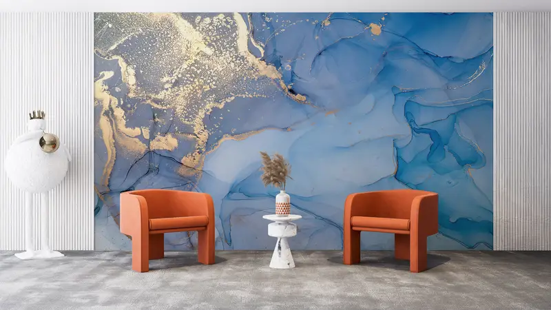 Alcohol Ink Wall Mural, Custom Wall Paper, Gold Marble Wall Mural, Wall Paper Peel and Stick, Bright Wall Paper, , Luxury Marble Wall Decor, - 5