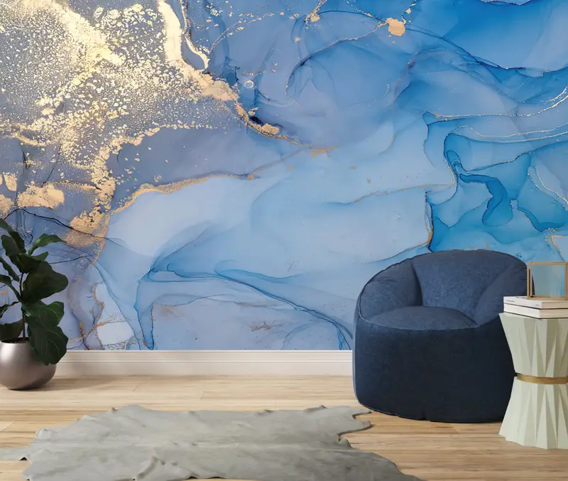 Alcohol Ink Wall Mural, Custom Wall Paper, Gold Marble Wall Mural, Wall Paper Peel and Stick, Bright Wall Paper, , Luxury Marble Wall Decor, - 3