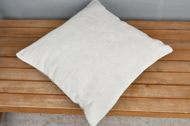 Kilim Pillow Cover, Throw Kilim Pillow, Handmade Kilim Cushion, 18x18 White Pillow Sham, Pillow Sham, Pattern Throw Cushion Cover - 2