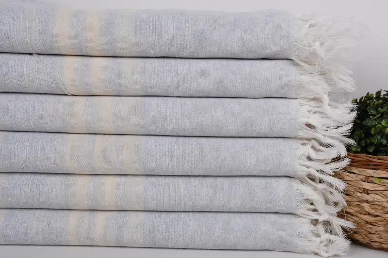 Monogram Beach Towel, Custom Gift, Organic Turkish towel, First Wedding Anniversary Gift, Spa Gift Towel, Baby Boy Gift, 68x40 Cotton Striped Towel - 2