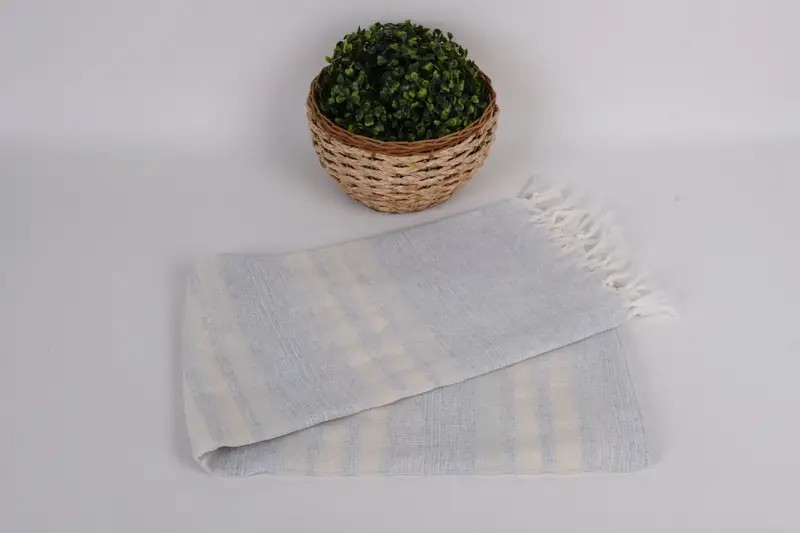 Monogram Beach Towel, Custom Gift, Organic Turkish towel, First Wedding Anniversary Gift, Spa Gift Towel, Baby Boy Gift, 68x40 Cotton Striped Towel - 4