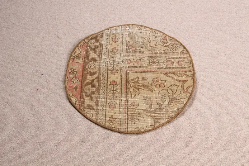 Alfombra Marrón, Rayas Rojas 5x5m Diseño Geométrico