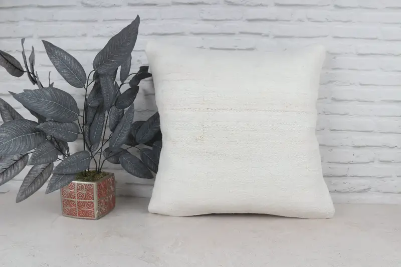 22x22 White Cushion Case, Boho Pillow, Pillow Sham, Vintage Kilim Pillow Pillow Cover, Pillow for Sofa, Home Decor Pillow - 1