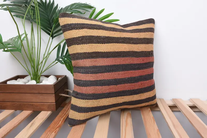 Kissen, türkisches Kissen, Kissen für Sofa, dekoratives Wurfkissen, gedämpfter Kissenbezug, Yoga -Kissen -Hülle, Kilim -Kissen -Schein, 18x18 Rotkissen Schein - 4