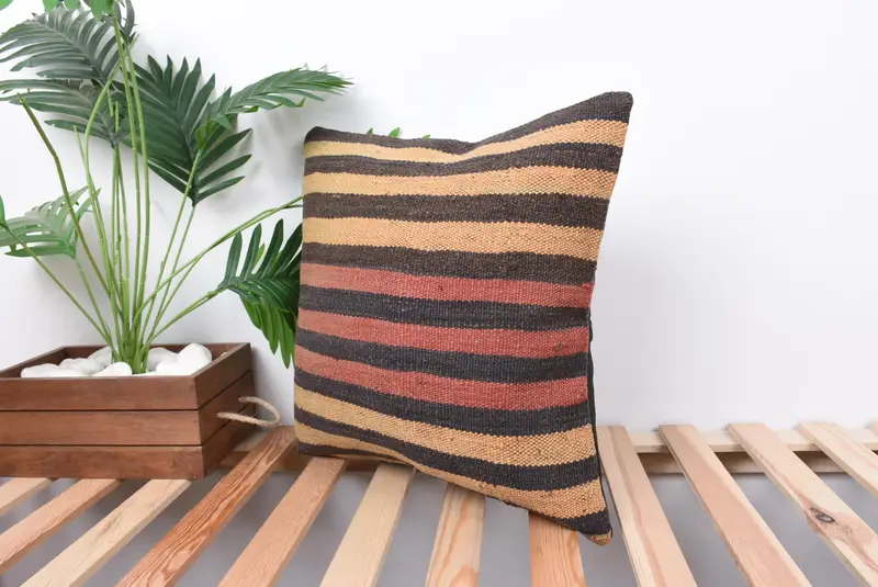 Kissen, türkisches Kissen, Kissen für Sofa, dekoratives Wurfkissen, gedämpfter Kissenbezug, Yoga -Kissen -Hülle, Kilim -Kissen -Schein, 18x18 Rotkissen Schein - 5