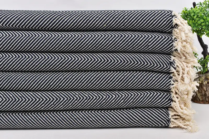 70x40 Cotton Herringbone Towel, Birthday Gift, Scarf Towel, Luxury towel, Custom Towel, Turkish Towel Bulk, Organic Towel, Absorbent Turkish towel - 3