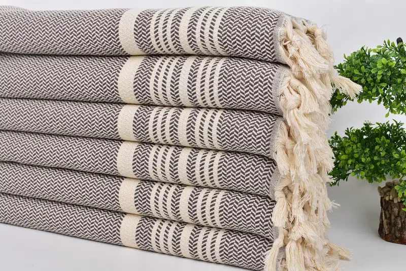Bachelorette Party Items, Kitchen Towel, Xmas Gifts, 40x18 Cotton Striped Towel, Bachelor Party Favors, Wedding Gift, Monogrammed Hand Towel - 3