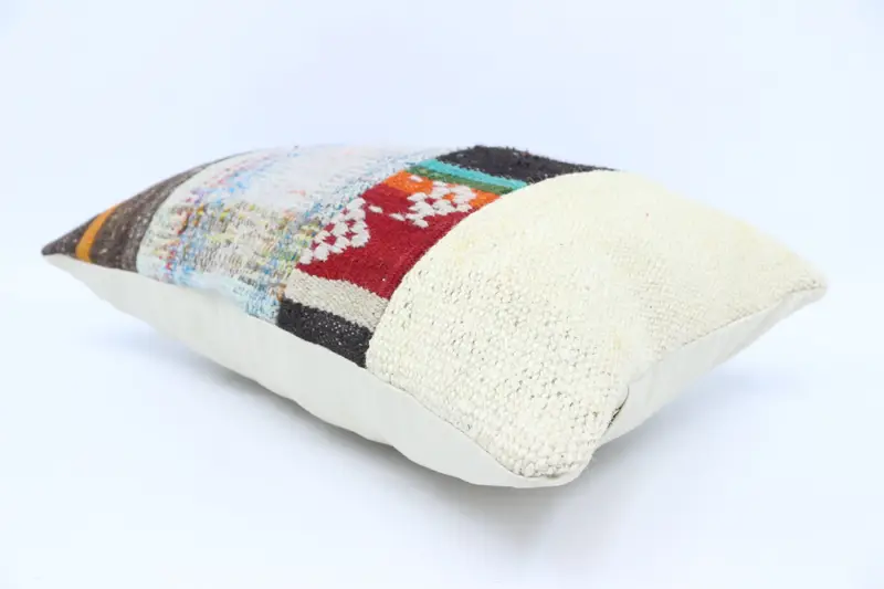 16x24 Blue Pillow Cover, Pillow Case, Turkish Kilim Pillow, Ethnical Kilim Rug Pillow, Floor Cushion, Kilim Cushion Sham, One Of A Kind Pillow Sham - 6