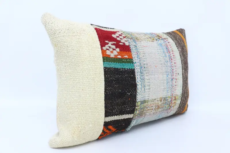 16x24 Blue Pillow Cover, Pillow Case, Turkish Kilim Pillow, Ethnical Kilim Rug Pillow, Floor Cushion, Kilim Cushion Sham, One Of A Kind Pillow Sham - 3