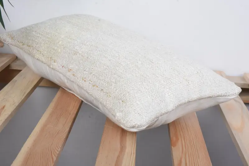 Turkish Pillow, Antique Pillows, 8x16 Beige Cushion Case, Pillow Case, Boho Pillow Sham Cover, Handwoven Pillow Cover Cushion - 6