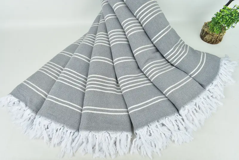 Monogram Beach Blanket, 96x70 Cotton Striped Towel, Personalized Wedding Gift, Bridal Shower Gift, Monogram Blanket, Decorative Blanket - 4