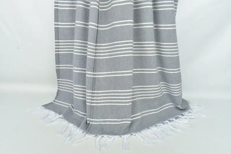 Monogram Beach Blanket, 96x70 Cotton Striped Towel, Personalized Wedding Gift, Bridal Shower Gift, Monogram Blanket, Decorative Blanket - 8