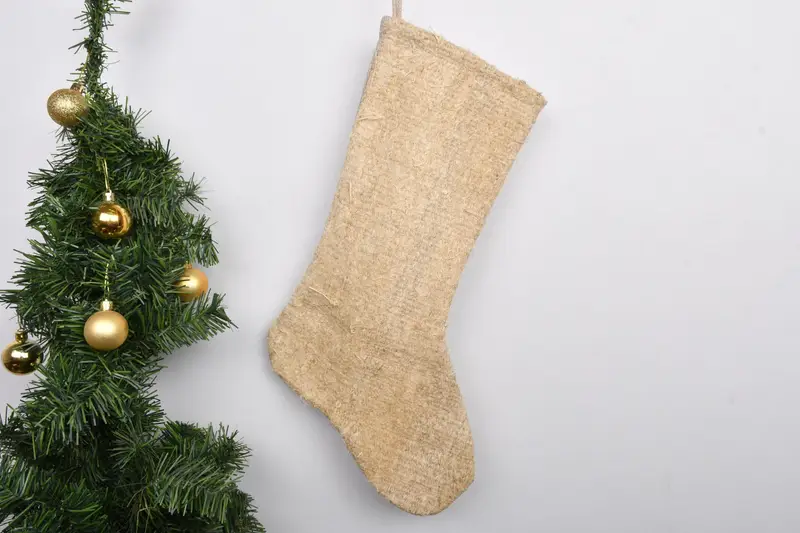 Noel Süsleri Deseni, 7 İnç Geniş Tatil Çorabı