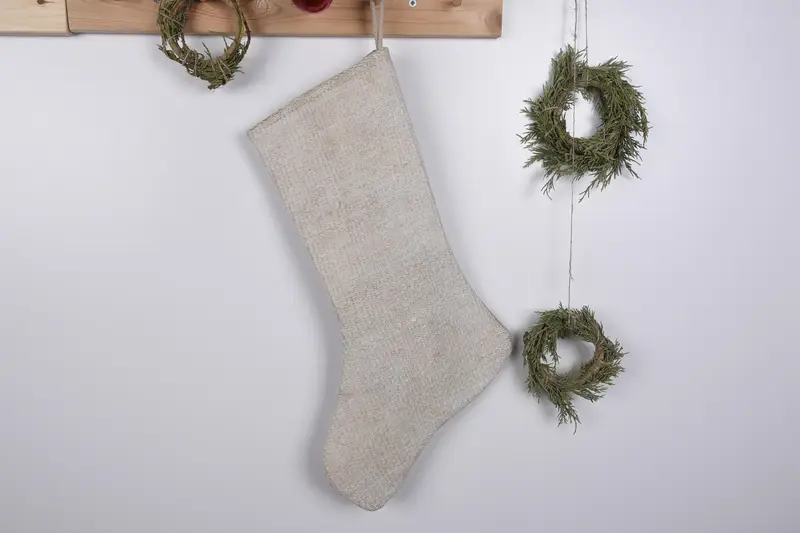 Patrón de adornos navideños, calcetín navideño acogedor