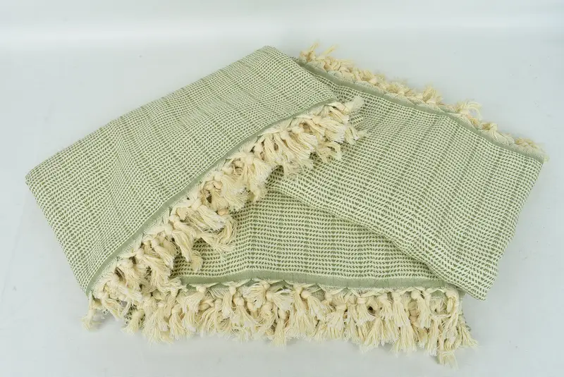 Turkish Blanket, Housewarming Gift, Bridesmaid Gift, Turkish Cotton Blanket, Monogram Blanket, Turkish Tablecloth, 92x76 Cotton Geometric Towel - 6