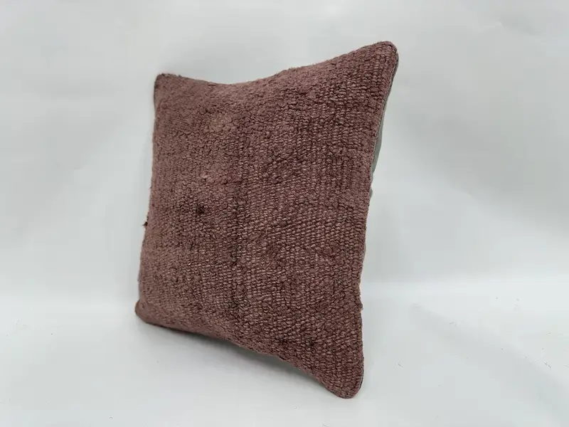 Antique Pillows, 12x12 Brown Pillow Case, Tapestry Pillow Cover, Car Pillow Cover, Cushion Case, Car Pillow Case, Kilim Cushion Sham, Vintage Pillow - 4