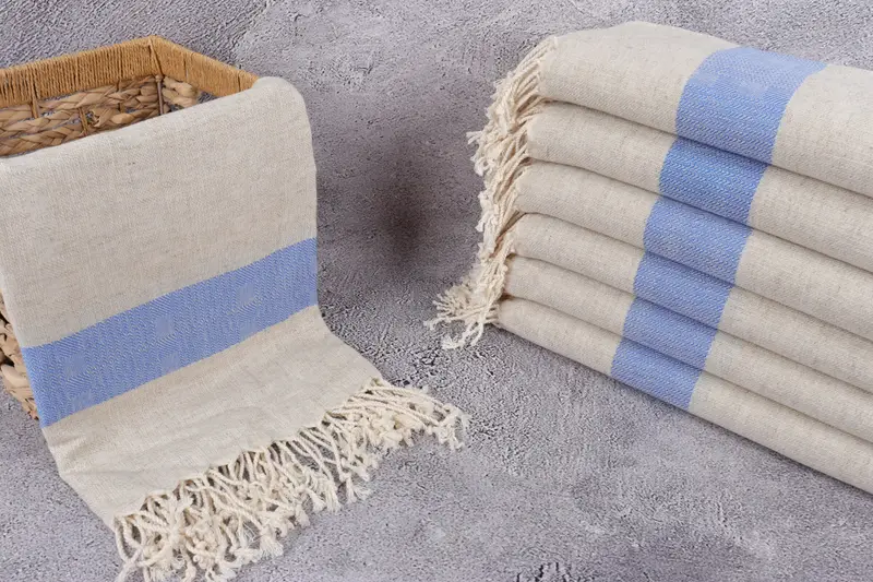 Quick-dry towel, 70x36 Linen Striped Towel, Spa Towel, Kids Beach Towel, Travel towel, Wedding Gift, Handmade Gift, Organic Towel, Cute Beach Towel - 3