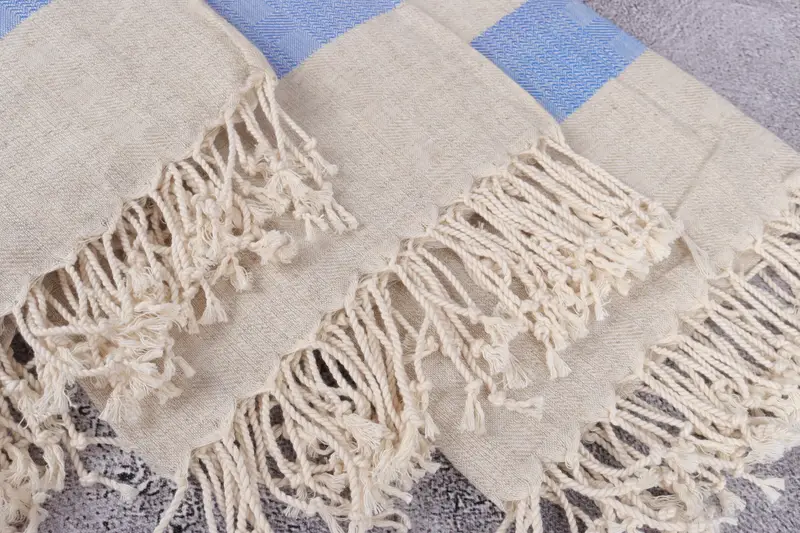 Quick-dry towel, 70x36 Linen Striped Towel, Spa Towel, Kids Beach Towel, Travel towel, Wedding Gift, Handmade Gift, Organic Towel, Cute Beach Towel - 5