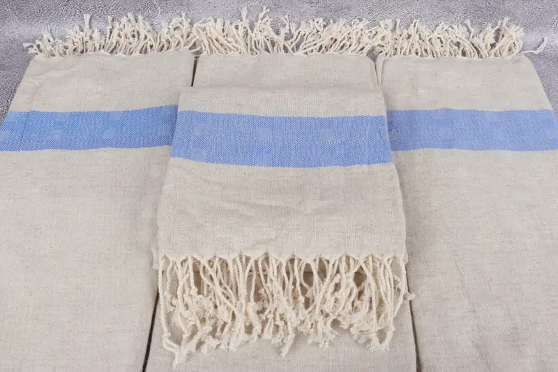 Quick-dry towel, 70x36 Linen Striped Towel, Spa Towel, Kids Beach Towel, Travel towel, Wedding Gift, Handmade Gift, Organic Towel, Cute Beach Towel - 4