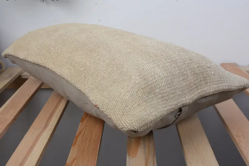 Kilim Pillow Cover, Pillow for Sofa, Turkish Corner Pillow Sham, Accent Pillow Case, 12x20 Beige Pillow, Pillow for Couch, Pillow - 6