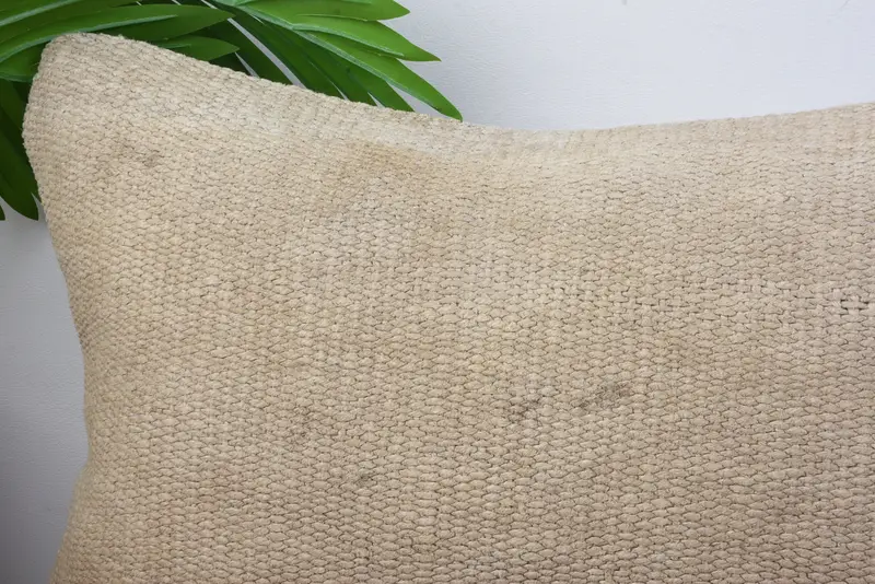 Kilim Pillow Cover, Pillow for Sofa, Turkish Corner Pillow Sham, Accent Pillow Case, 12x20 Beige Pillow, Pillow for Couch, Pillow - 2