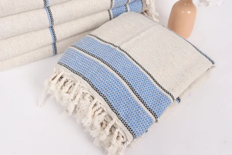 104x96 Baumwollstreifenhandtuch, Junggesellenparty Gefälligkeiten, Strandthema Bachelorette Party, Couchdecke, dekorative Decke, personalisierte Decke - 5