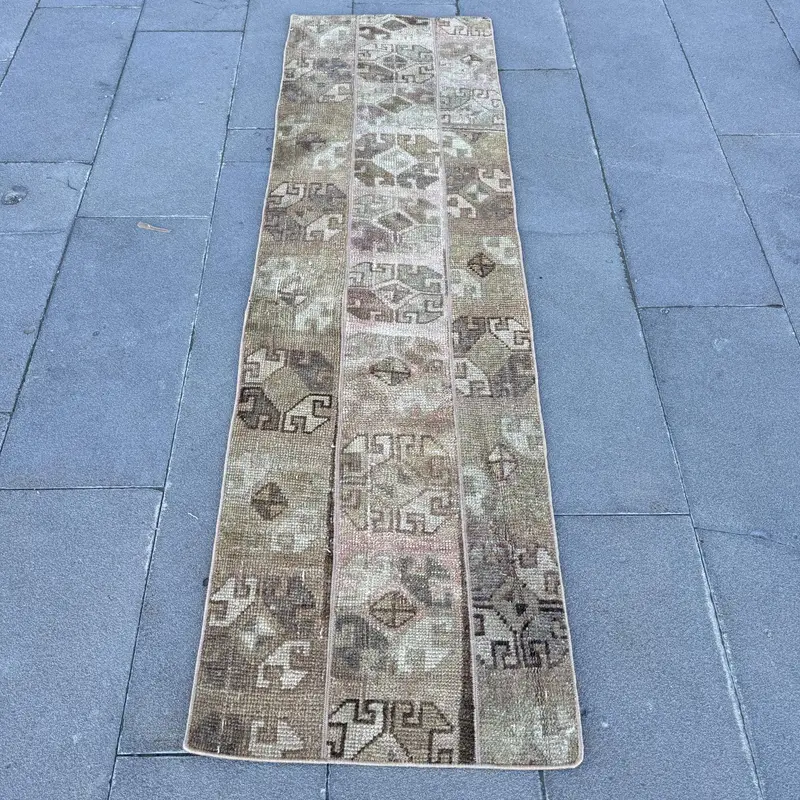 グリーン オンブレ ラグ、1.9x6.4 フィート エレガントな装飾