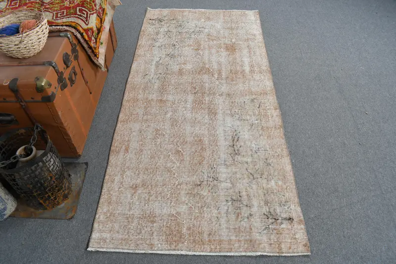 Alfombra marroquí naranja, decoración vibrante de 3x6 pies