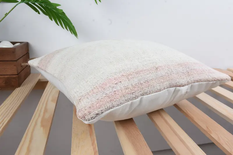 Decorative Throw Cushion Cover, Kilim Pillow, 16x16 White Cushion Cover, Cushion Cover, Interior Designer Pillow, Antique Pillows - 6
