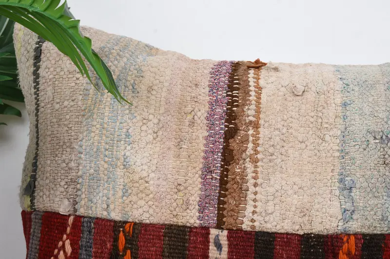 Decorative Throw Pillow Cover, Home Decor Pillow, Pillow Sham, 16x24 Beige Pillow Cover, Vintage Kilim Pillow, Kilim Pillow Cover - 2