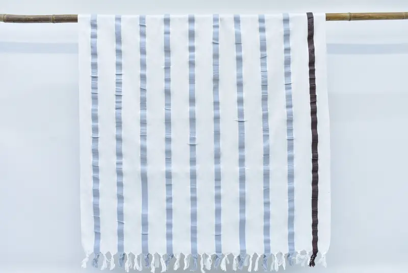 Personalized Towel Turquoise-Baby Blue Striped, 70x40 Inches