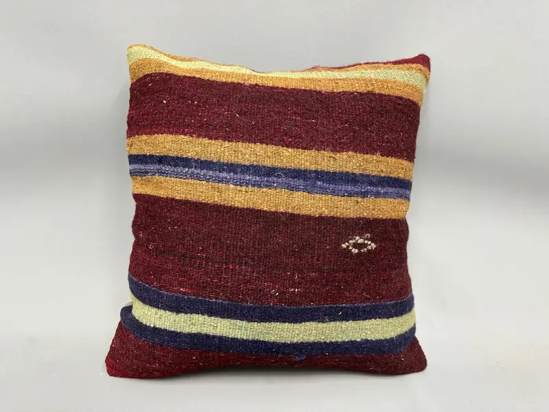 Wholesale Pillow Case, Vintage Kilim Throw Pillow, Pillow for Couch, Home Decor Pillow, 20x20 Red Pillow Case, Ikat Pillow, Cushion - 4