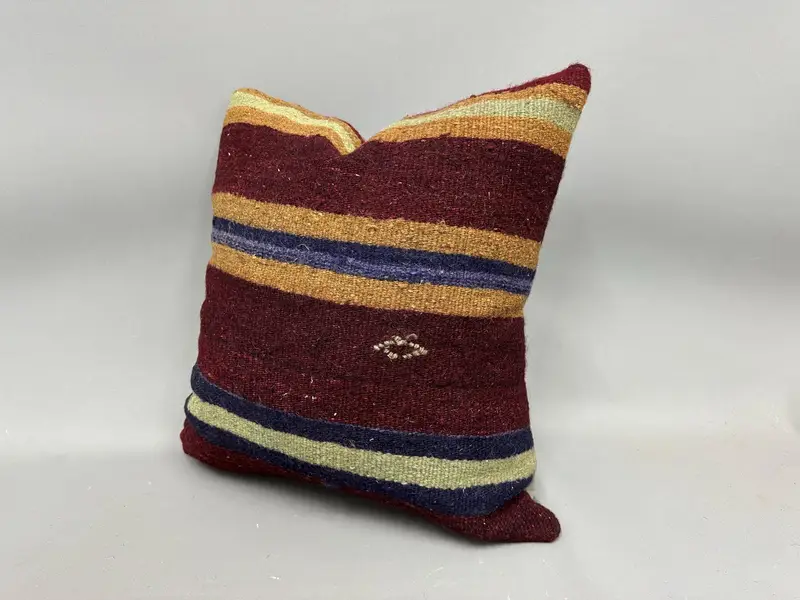 Wholesale Pillow Case, Vintage Kilim Throw Pillow, Pillow for Couch, Home Decor Pillow, 20x20 Red Pillow Case, Ikat Pillow, Cushion - 3