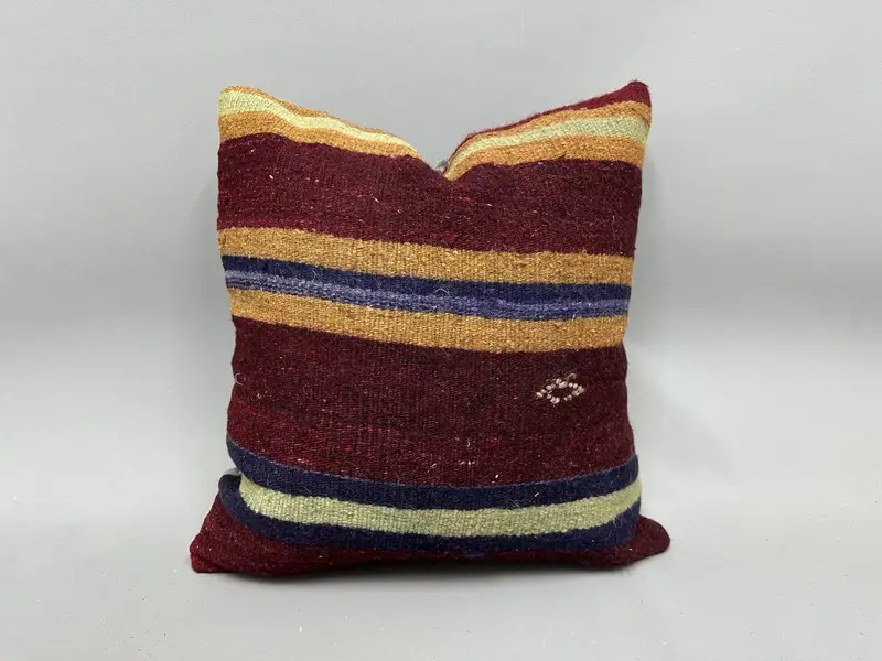 Wholesale Pillow Case, Vintage Kilim Throw Pillow, Pillow for Couch, Home Decor Pillow, 20x20 Red Pillow Case, Ikat Pillow, Cushion - 1