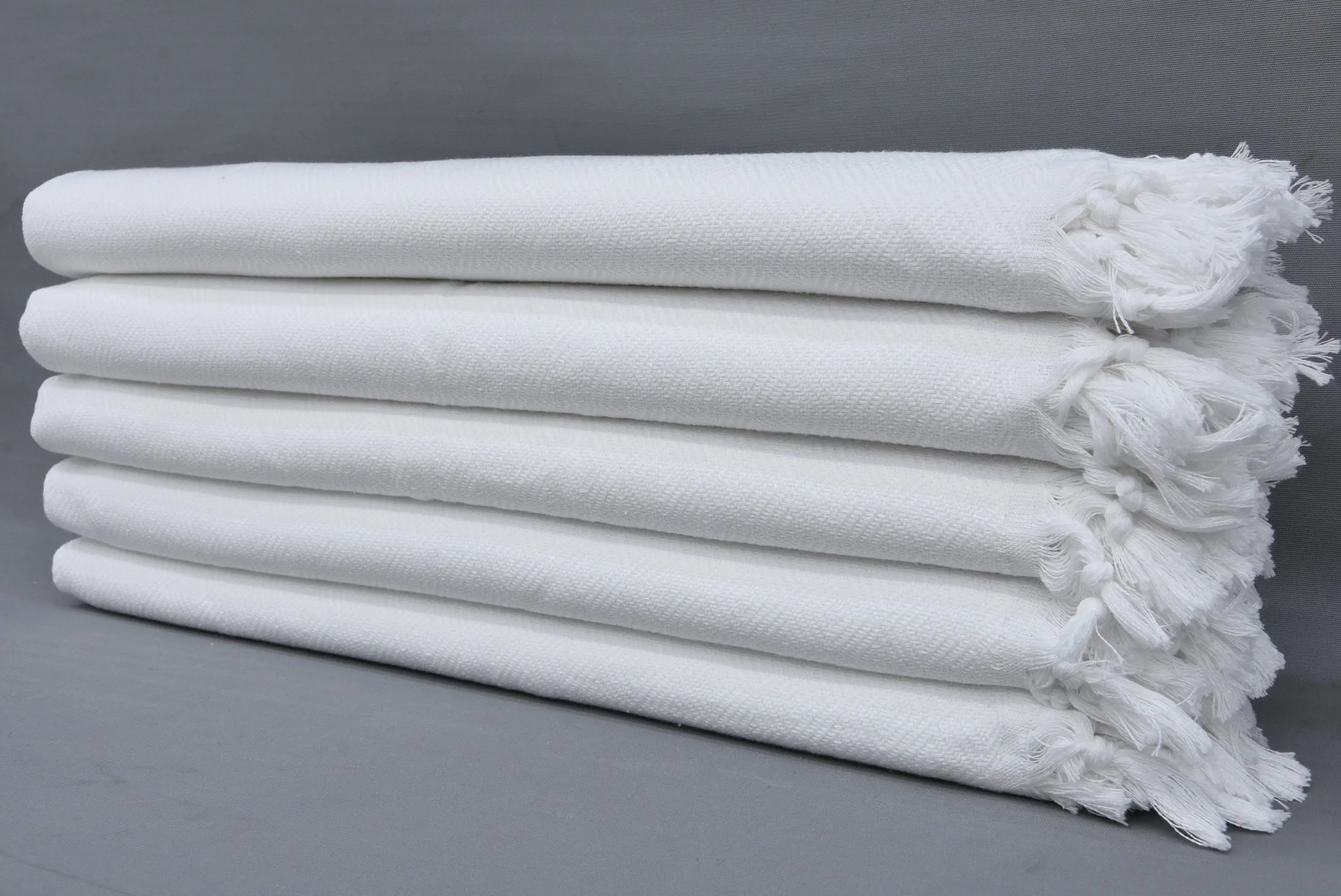 Organic Cotton Towel White Diamond Design Hand Towel, 18x40 - 1
