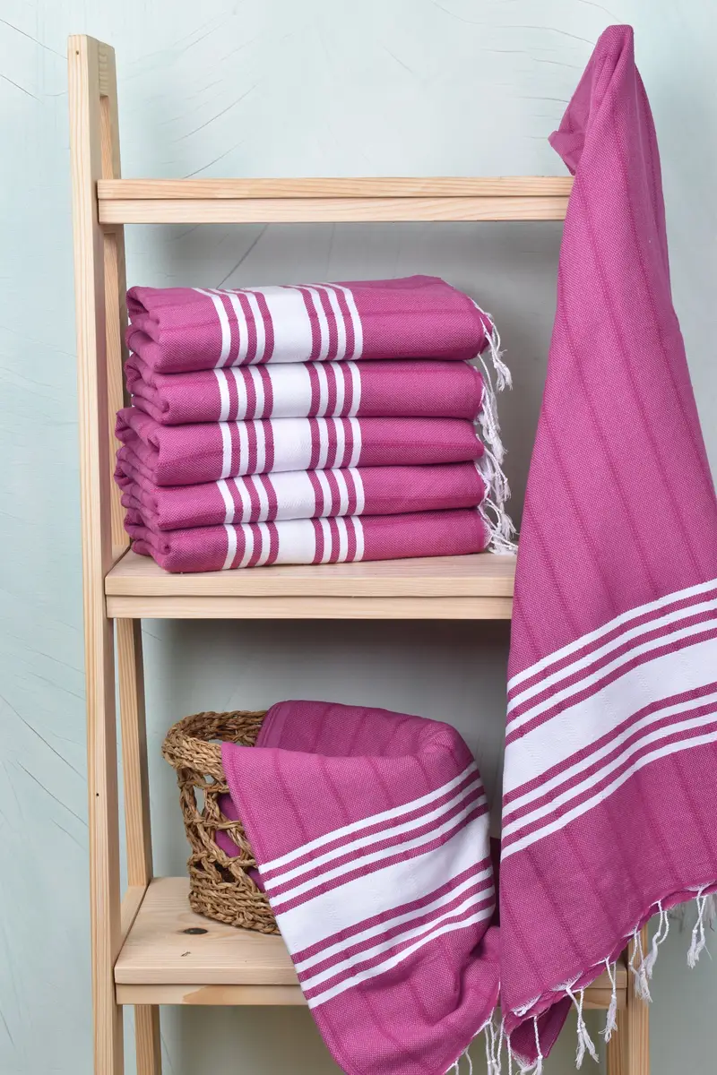 Embroidered Towel, Anniversary Gift For Her, 70x40 Cotton Striped Towel, Personalized Gifts, Custom Name Towel, Custom Bath Towel, Peshtemal Towel - 3