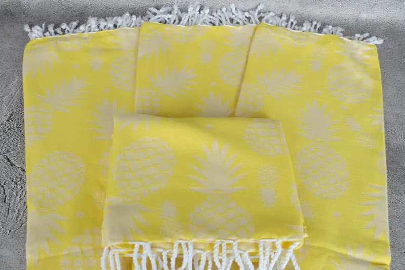 70x36 Cotton Pineapple Design Towel, Bachelorette Gifts, Monogrammed Turkish Towel, Handmade Gift, Turkish Towel USA, Turkish Towel Beach - 5