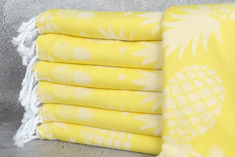 70x36 Cotton Pineapple Design Towel, Bachelorette Gifts, Monogrammed Turkish Towel, Handmade Gift, Turkish Towel USA, Turkish Towel Beach - 2