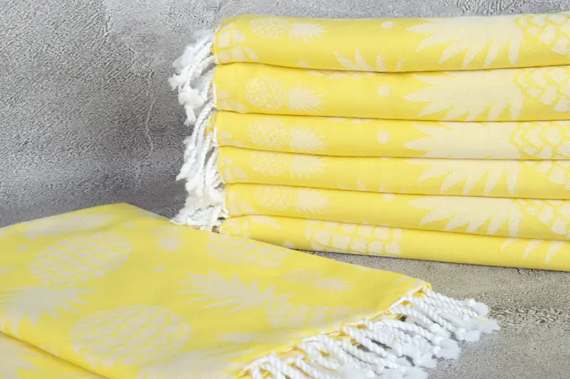 70x36 Cotton Pineapple Design Towel, Bachelorette Gifts, Monogrammed Turkish Towel, Handmade Gift, Turkish Towel USA, Turkish Towel Beach - 3