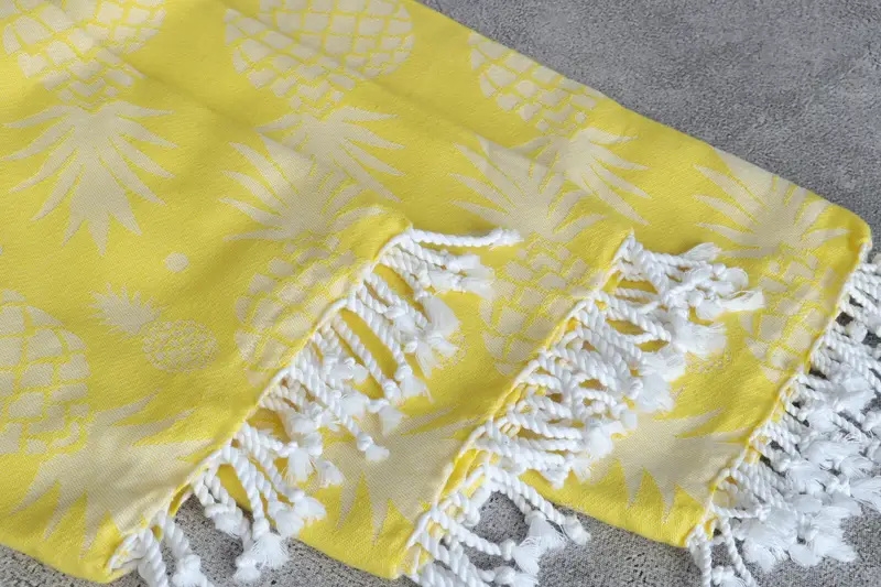 70x36 Cotton Pineapple Design Towel, Bachelorette Gifts, Monogrammed Turkish Towel, Handmade Gift, Turkish Towel USA, Turkish Towel Beach - 6